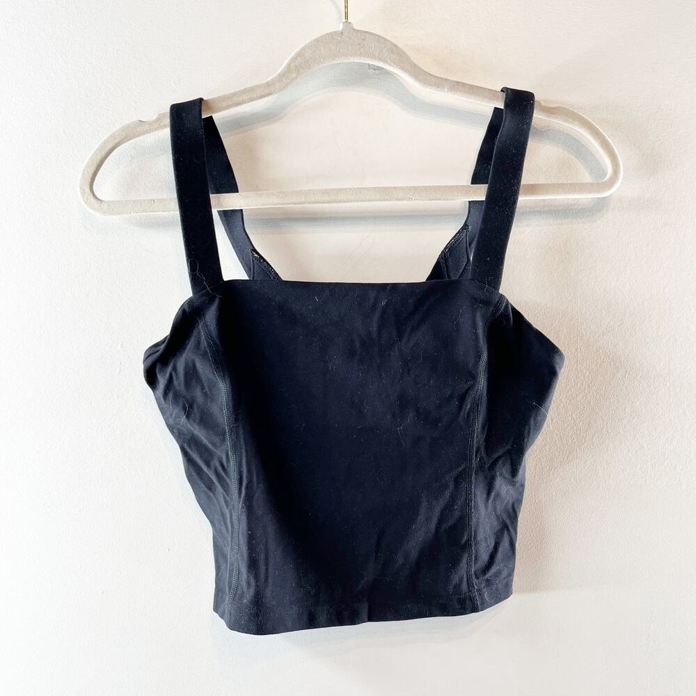 FP Movement by Free People Sleeveless Square Neck Cropped Tank Top Black Small